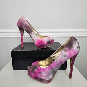 G Label Womens Della Tie-Dye Platform Night Out Pumps Sz 8.5 Glam Bold Statement